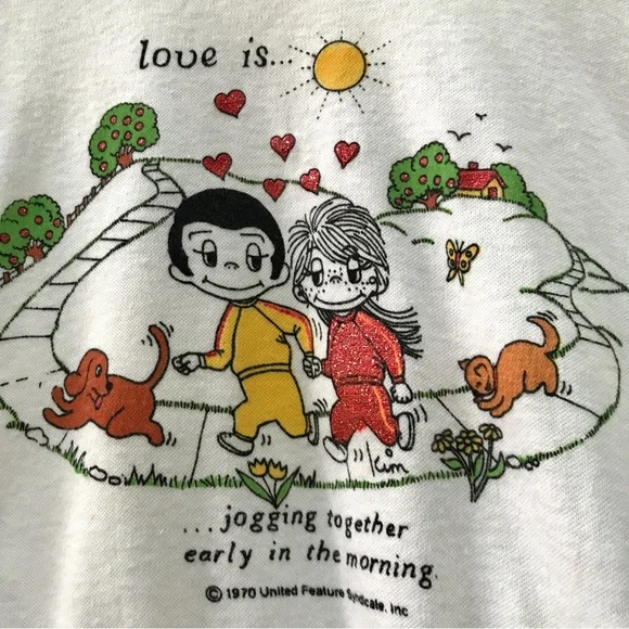 Vintage SUPER-RARE 1970 (Dated) “Love Is…” Comic Strip Knit Top by Kim Casali